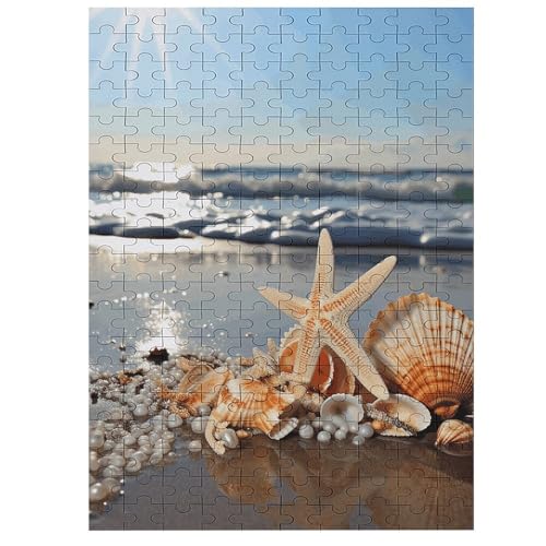 Muscheln am Strand Puzzle für Damen und Herren, 200 Teile, Puzzle für Erwachsene, herausforderndes Puzzle für Familie, Hochzeitsgeschenk von NONHAI