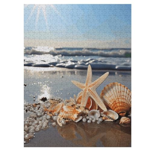 Muscheln am Strand Puzzle für Damen und Herren, 500 Teile, Puzzle für Erwachsene, herausforderndes Puzzle für Familie, Hochzeitsgeschenk von NONHAI