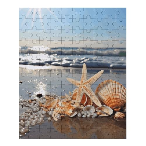 Muscheln am Strand Puzzle für Damen und Herren, 70-teiliges Puzzle für Erwachsene, herausforderndes Puzzle für Familie, Hochzeitsgeschenk von NONHAI