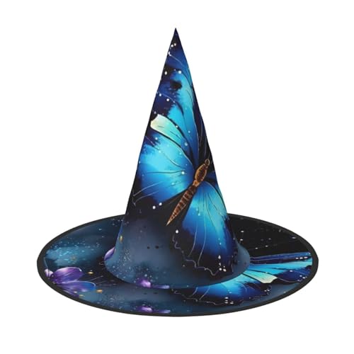 NONHAI 1 Halloween Hexenhüte Galaxie Blau Schmetterling Halloween Dekoration Hängender Hexenhut für Party Hof Dekor von NONHAI