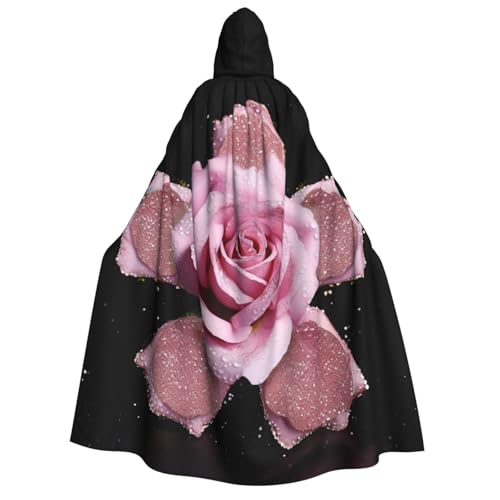 NONHAI Halloween Kapuzenumhang Umhang Straße bei Nacht Erwachsene Vampir Hexe Umhang für Halloween Cosplay Kostüme Rose Blume Einheitsgröße von NONHAI