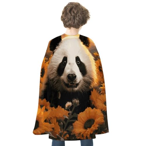 NONHAI Umhang mit Panda und Sonnenblume für Damen und Herren, wendbarer Umhang, Halloween-Umhang, Halloween-Kostüme, Erwachsenen-Umhang für Cosplay-Party von NONHAI