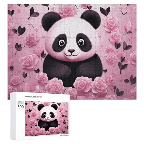 Panda-Muster-Puzzle für Damen und Herren, 500 Teile, Puzzle für Erwachsene, herausforderndes Puzzle für Familie, Hochzeitsgeschenk von NONHAI