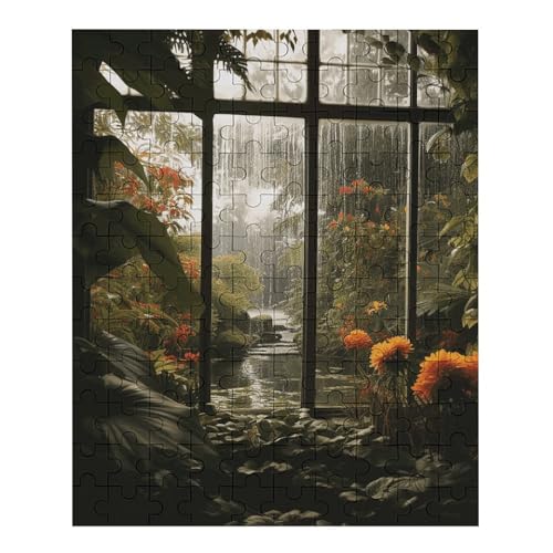 Puzzle Landschaft im Fenster, für Damen und Herren, 120 Teile, Puzzle für Erwachsene, herausforderndes Puzzle für Familie, Hochzeitsgeschenk von NONHAI