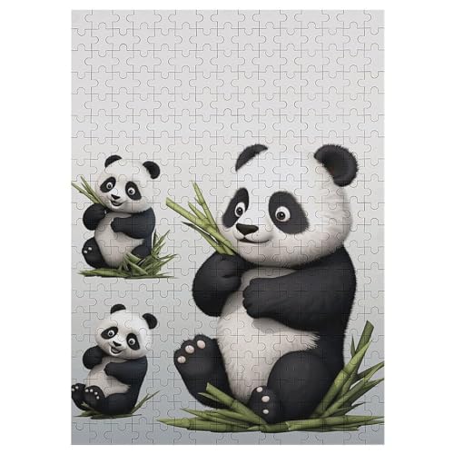 Puzzle für Erwachsene, 300 Teile, personalisiertes Bilder-Puzzle, schöner Panda, individuelles Holzpuzzle für Familie, Geburtstag, Hochzeit, Spielabende von NONHAI