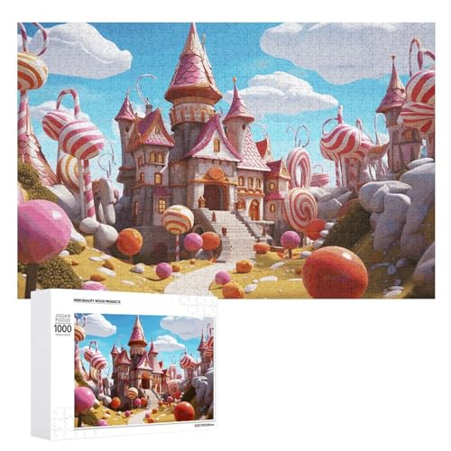 Puzzle für Erwachsene, personalisiertes Bildpuzzle, Candy Land, individuelles Holzpuzzle für Familie, Geburtstag, Hochzeit, Spielabende, Geschenke, 51,8 x 38,1 cm, 1000 Teile von NONHAI