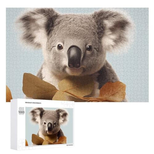 Puzzle für Erwachsene, personalisiertes Bildpuzzle, Tiere in Blättern, individuelles Holzpuzzle für Familie, Geburtstag, Hochzeit, Spielabende, Geschenke, 51,8 x 38,1 cm, 1000 Teile von NONHAI