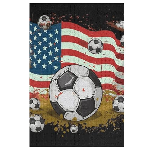 Puzzle mit Fußball-Flagge für Damen und Herren, 1000 Teile, Puzzle für Erwachsene, herausforderndes Puzzle für Familie, Hochzeitsgeschenk von NONHAI