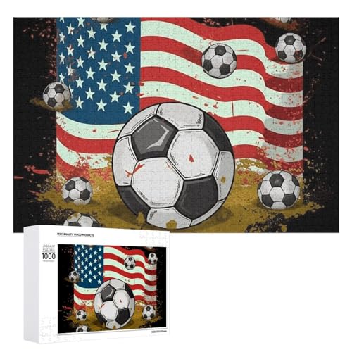 Puzzle mit Fußball-Flagge für Damen und Herren, 1000 Teile, Puzzle für Erwachsene, herausforderndes Puzzle für Familie, Hochzeitsgeschenk von NONHAI