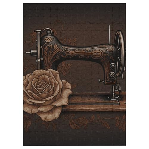 Puzzle mit Rose und Nähmaschine, für Damen und Herren, 300-teiliges Puzzle für Erwachsene, herausforderndes Puzzle für Familie, Hochzeitsgeschenk von NONHAI