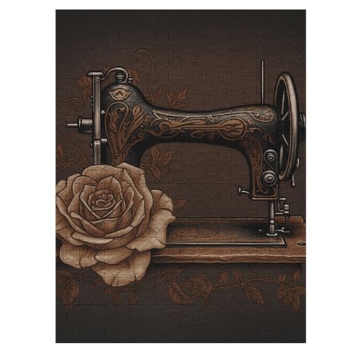 Puzzle mit Rose und Nähmaschine, für Damen und Herren, 500 Teile, Puzzle für Erwachsene, herausforderndes Puzzle für Familie, Hochzeitsgeschenk von NONHAI