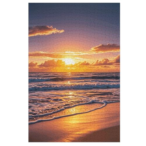 Puzzle mit Sonnenuntergang am Strand, für Damen und Herren, 1000 Teile, Puzzle für Erwachsene, herausforderndes Puzzle für Familie, Hochzeitsgeschenk von NONHAI