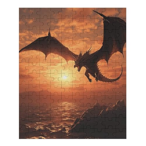 Puzzle mit fliegendem Drachen, Motiv: Meeres-Sonnenuntergang, für Damen und Herren, 70-teiliges Puzzle für Erwachsene, herausforderndes Puzzle für Familie, Hochzeitsgeschenk von NONHAI