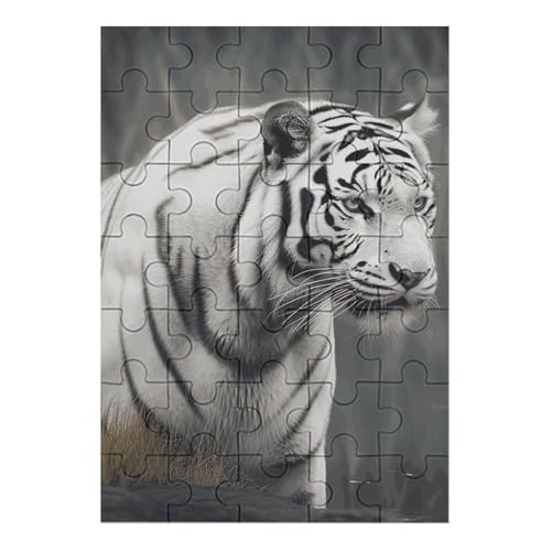 Puzzle mit weißem Tiger, für Damen und Herren, 35-teiliges Puzzle für Erwachsene, herausforderndes Puzzle für Familie, Hochzeitsgeschenk von NONHAI