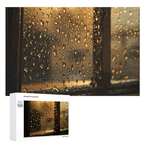 Rain Hits The Window Puzzle für Damen und Herren, 1000 Teile, Puzzle für Erwachsene, herausforderndes Puzzle für Familie, Hochzeitsgeschenk von NONHAI