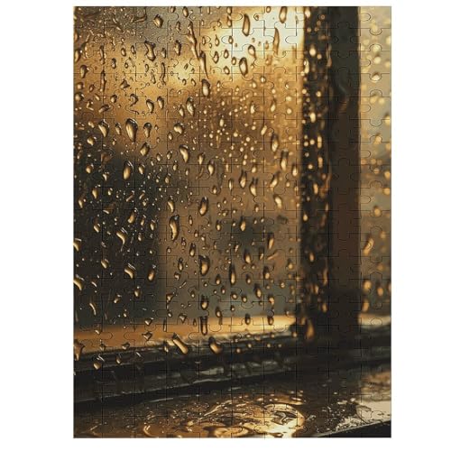 Rain Hits The Window Puzzle für Damen und Herren, 200-teiliges Puzzle für Erwachsene, herausforderndes Puzzle für Familie, Hochzeitsgeschenk von NONHAI