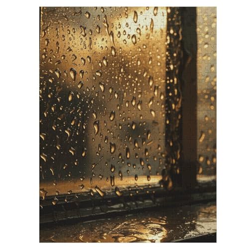 Rain Hits The Window Puzzle für Damen und Herren, 500 Teile, Puzzle für Erwachsene, herausforderndes Puzzle für Familie, Hochzeitsgeschenk von NONHAI