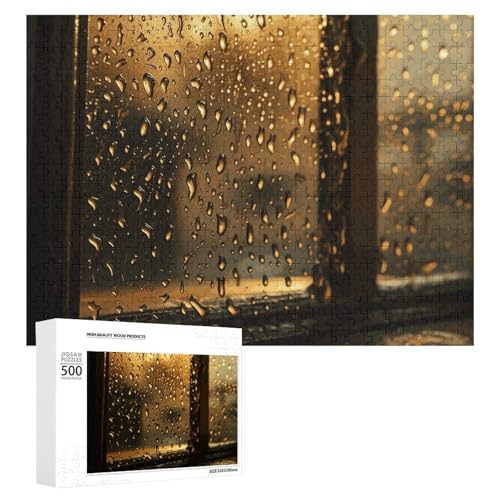 Rain Hits The Window Puzzle für Damen und Herren, 500 Teile, Puzzle für Erwachsene, herausforderndes Puzzle für Familie, Hochzeitsgeschenk von NONHAI