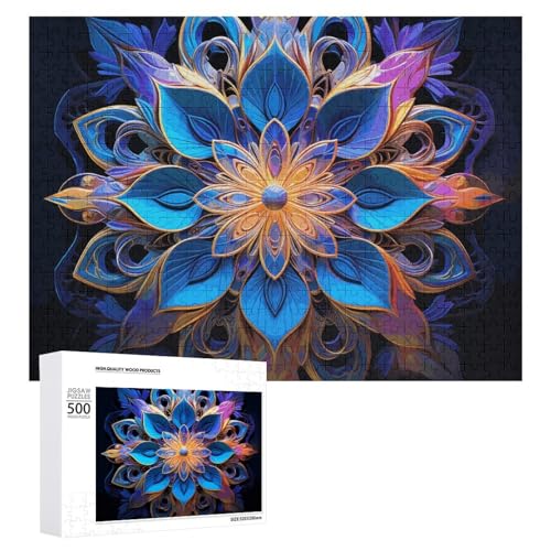 Rechteckiges Mandala-Puzzle für Damen und Herren, 500 Teile, Puzzle für Erwachsene, herausforderndes Puzzle für Familie, Hochzeitsgeschenk von NONHAI