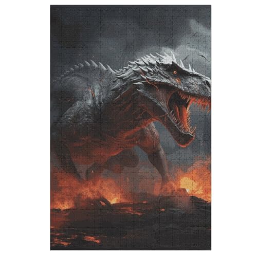 Red Magma Flying Dragons Puzzle für Damen und Herren, 1000 Teile, Puzzle für Erwachsene, herausforderndes Puzzle für Familie, Hochzeitsgeschenk von NONHAI