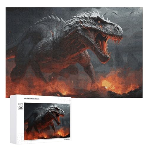 Red Magma Flying Dragons Puzzle für Damen und Herren, 1000 Teile, Puzzle für Erwachsene, herausforderndes Puzzle für Familie, Hochzeitsgeschenk von NONHAI