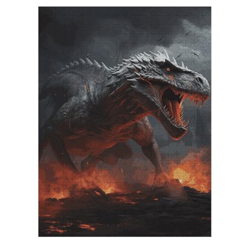 Red Magma Flying Dragons Puzzle für Damen und Herren, 500 Teile, Puzzle für Erwachsene, herausforderndes Puzzle für Familie, Hochzeitsgeschenk von NONHAI