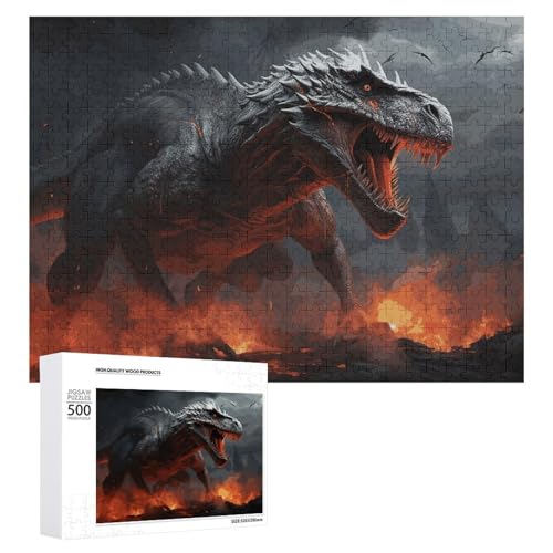 Red Magma Flying Dragons Puzzle für Damen und Herren, 500 Teile, Puzzle für Erwachsene, herausforderndes Puzzle für Familie, Hochzeitsgeschenk von NONHAI