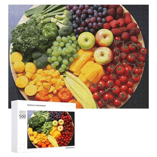 Regenbogen-Gemüse- und Obst-Puzzle für Damen und Herren, 500-teiliges Puzzle für Erwachsene, herausforderndes Puzzle für Familie, Hochzeitsgeschenk von NONHAI