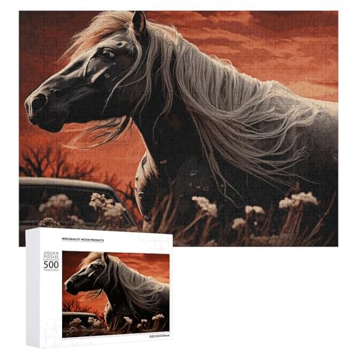 Romantisches Mustang-Puzzle für Damen und Herren, 500 Teile, Puzzle für Erwachsene, herausforderndes Puzzle für Familie, Hochzeitsgeschenk von NONHAI