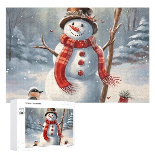 Schneemann-Weihnachtspuzzle für Damen und Herren, 1000 Teile, Puzzle für Erwachsene, herausforderndes Puzzle für Familie, Hochzeitsgeschenk von NONHAI