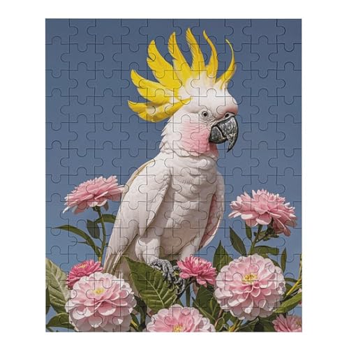 Schönes Kakadu-Vogel-Blumen-Puzzle für Damen und Herren, 120-teiliges Puzzle für Erwachsene, herausforderndes Puzzle für Familie, Hochzeitsgeschenk von NONHAI