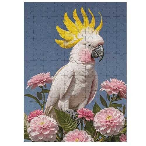 Schönes Kakadu-Vogel-Blumen-Puzzle für Damen und Herren, 200-teiliges Puzzle für Erwachsene, herausforderndes Puzzle für Familie, Hochzeitsgeschenk von NONHAI