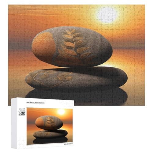 Sonnenaufgang-Landschaft, Zen-Stein-Puzzle für Damen und Herren, 500 Teile, Puzzle für Erwachsene, herausforderndes Puzzle für Familie, Hochzeitsgeschenk von NONHAI