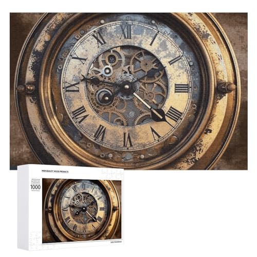 Steampunk-Uhr-Puzzle für Damen und Herren, 1000 Teile, Puzzle für Erwachsene, herausforderndes Puzzle für Familie, Hochzeitsgeschenk von NONHAI