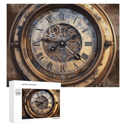 Steampunk-Uhr-Puzzle für Damen und Herren, 500 Teile, Puzzle für Erwachsene, herausforderndes Puzzle für Familie, Hochzeitsgeschenk von NONHAI