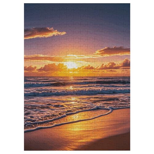 Strand-Puzzle mit Sonnenuntergang, Wellenpuzzle für Damen und Herren, 300-teiliges Puzzle für Erwachsene, herausforderndes Puzzle für Familie, Hochzeitsgeschenk von NONHAI