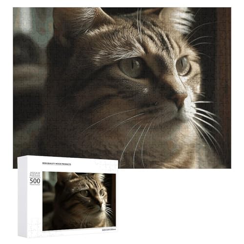 Tabby-Katzenpuzzle für Damen und Herren, 500 Teile, Puzzle für Erwachsene, herausforderndes Puzzle für Familie, Hochzeitsgeschenk von NONHAI