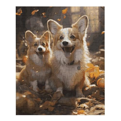 Two Corgis Puzzle for Women Men 120 PCS Jigsaw Puzzle for Adults Challenging Puzzle for Family Wedding Gift von NONHAI