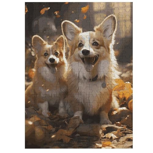 Two Corgis Puzzle for Women Men 200 PCS Jigsaw Puzzle for Adults Challenging Puzzle for Family Wedding Gift von NONHAI