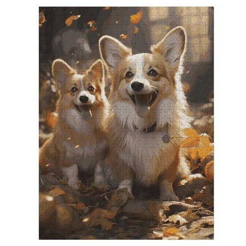 Two Corgis Puzzle for Women Men 500 PCS Jigsaw Puzzle for Adults Challenging Puzzle for Family Wedding Gift von NONHAI