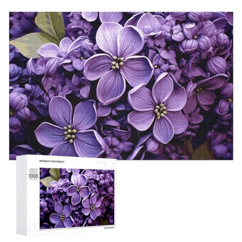 Violettes Blumenpuzzle für Damen und Herren, 1000 Teile, Puzzle für Erwachsene, herausforderndes Puzzle für Familie, Hochzeitsgeschenk von NONHAI