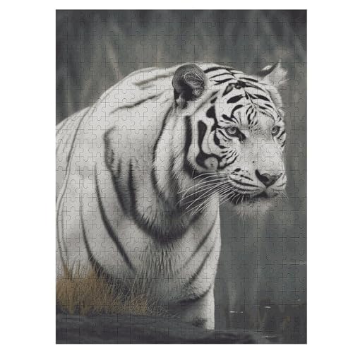 Weißer Tiger Puzzle für Damen und Herren, 500 Teile, Puzzle für Erwachsene, herausforderndes Puzzle für Familie, Hochzeitsgeschenk von NONHAI