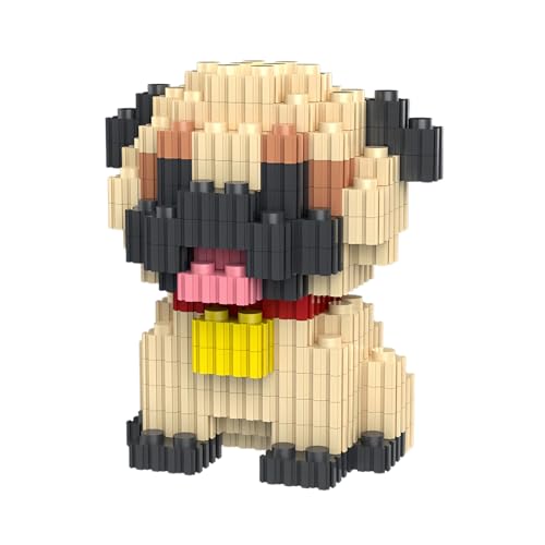 NOOLY Hund Serie Bausteine, Mini Bausteine Set Für Erwachsene Und Jungen Mädchen CLJM-01 (Mops) von NOOLY