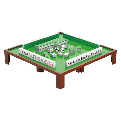 NOOLY Mikro Bauklötze Set,DIY Bausteine Spielzeug,Bauspielzeug Set Dekorationen für Tisch und Haus KLJM-09 (Mahjong + Mahjong-Tisch) von NOOLY