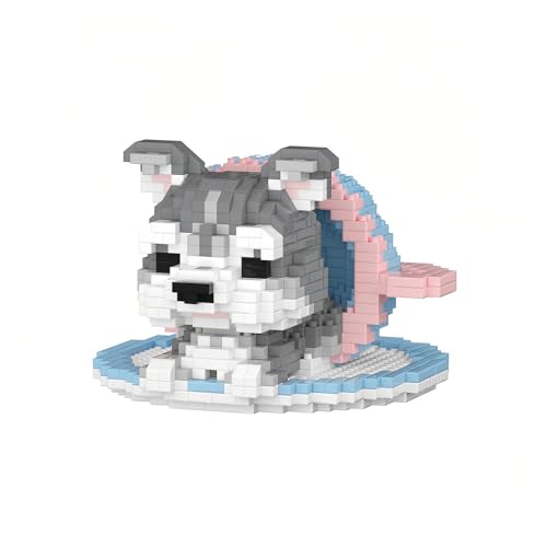 NOOLY Mikro Hund Bauklötze Mini Haustier Bauklötze,Tierbauklötze Puzzles für Erwachsene und Kinder KLJM-12(Schnauzer) von NOOLY