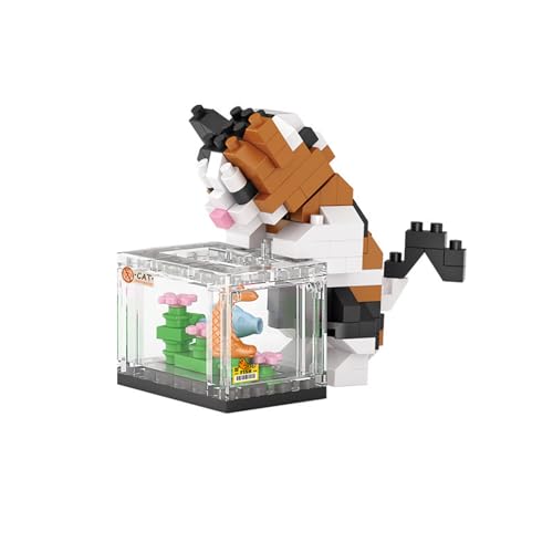 NOOLY Niedlich Mini Tiere Bausteine Set Für Haus Und Büro Dekoration KLJM-11 (Katze, 160 Stück) von NOOLY