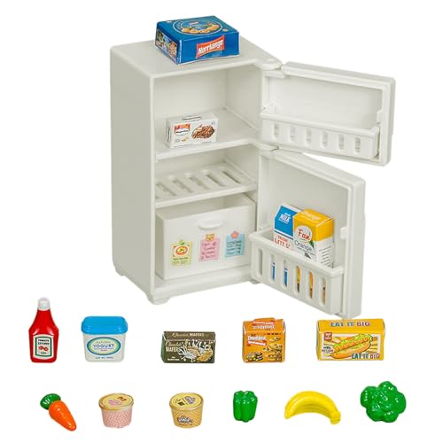 NOOLY Puppenhaus-Kühlschrank, Mini-Kühlschrank Spielzeug Für 3 + Jahre Alte Jungen Und Mädchen GJJWJ-01 von NOOLY