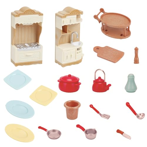 NOOLY Puppenhaus Miniatur Möbel Set Puppenhausmöbel und Zubehör Set für Kinder Pädagogisches Spielhaus Spielzeug GJJWJ 02 (Set 1) von NOOLY