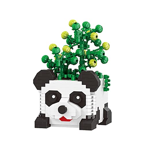 NOOLY Tier und Blume Mini Bausteine Set für Haus und Büro Dekoration KLJM-08 (435 Stück,Panda) von NOOLY