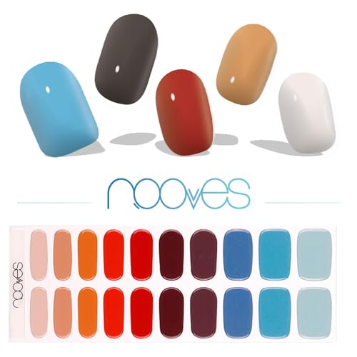 NOOVES - Gelfolien für Nägel, Melody | mehrfarbig, 20 Stück, Premium-Gelnägel, Gel, Nagelaufkleber, inkl. 1 Nagelfeile und 1 Orangenstab, vegan von NOOVES